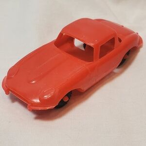 Jimson Vintage 1960's Jaguar Plastic Small Red Toy Car Hong Kong Unique Rare